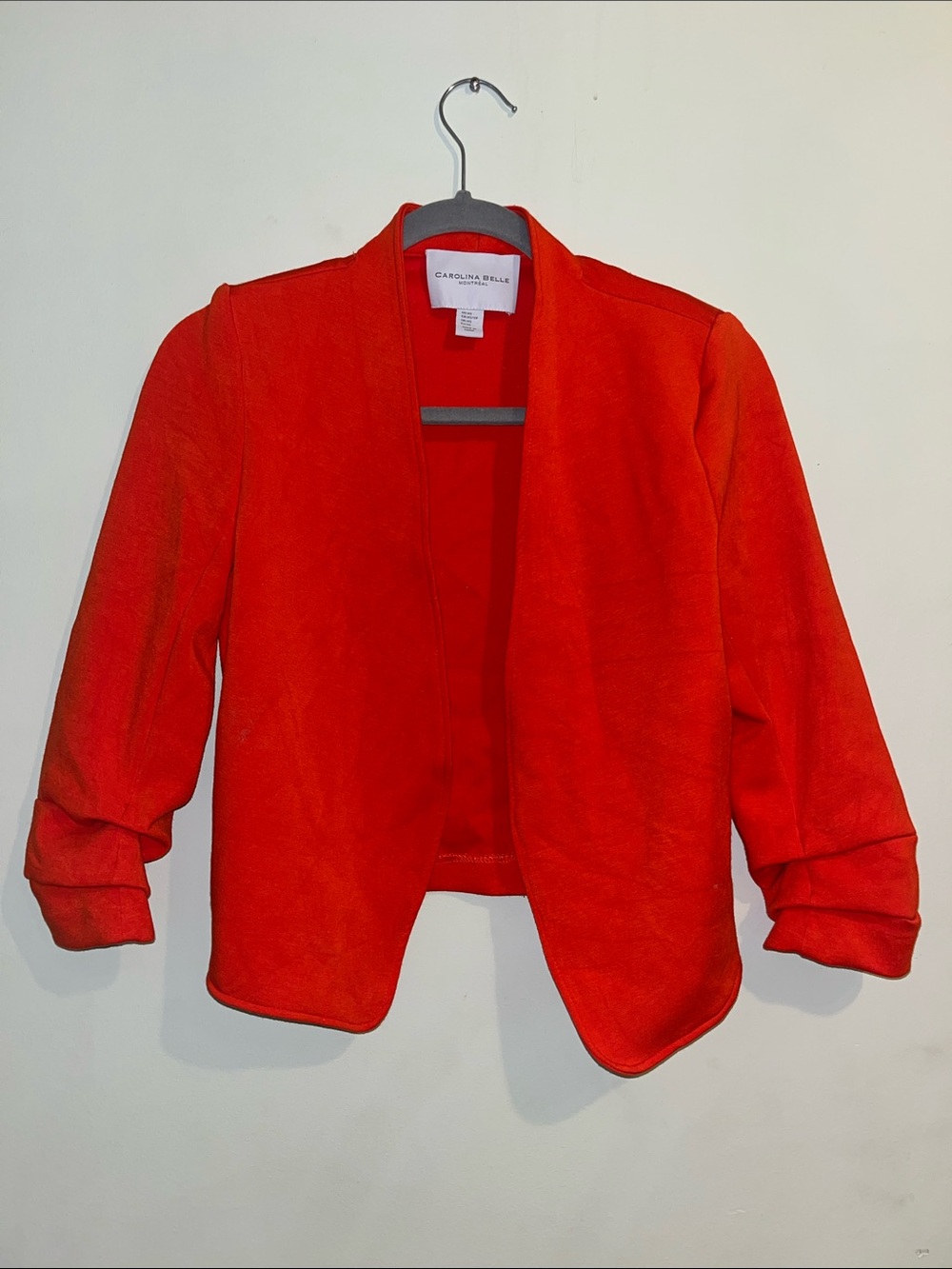 Carolina Belle Open-Front Burnt Orange Cropped Blazer